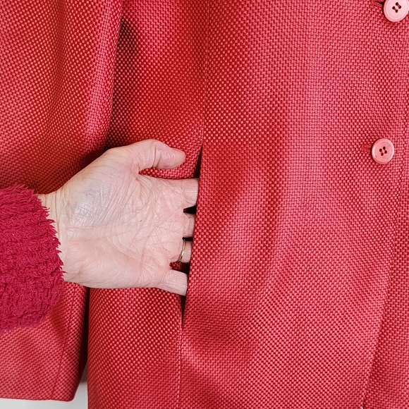 Talbots Blazer Textured Silk Wool Salmon Size 10 - Picture 6 of 12